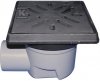 Wpust podwórzowy Perfekt DN110 z odejściem poziomym, ramą z żeliwa 260x260mm, kratką ściekową z żeliwa 226x226mm, klapą antyzapachową i koszem osadczym .1 HL605